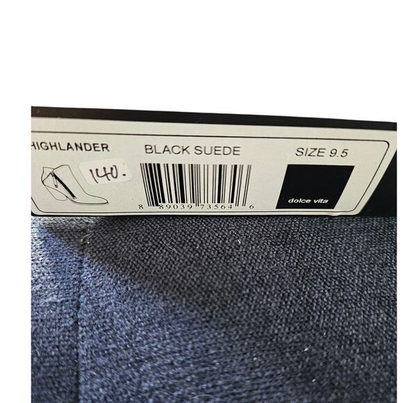 Dolce Vita  Highlander Bootie Black Suede Asymmetrical side zipper 9.5 NIB - Picture 15 of 15